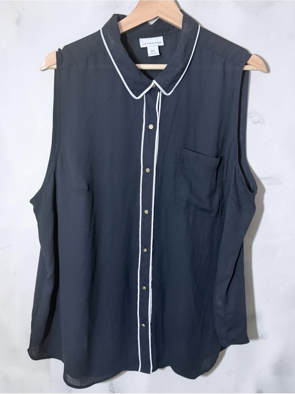 Liz Claiborne Sheer Sleeveless Shirt XXL